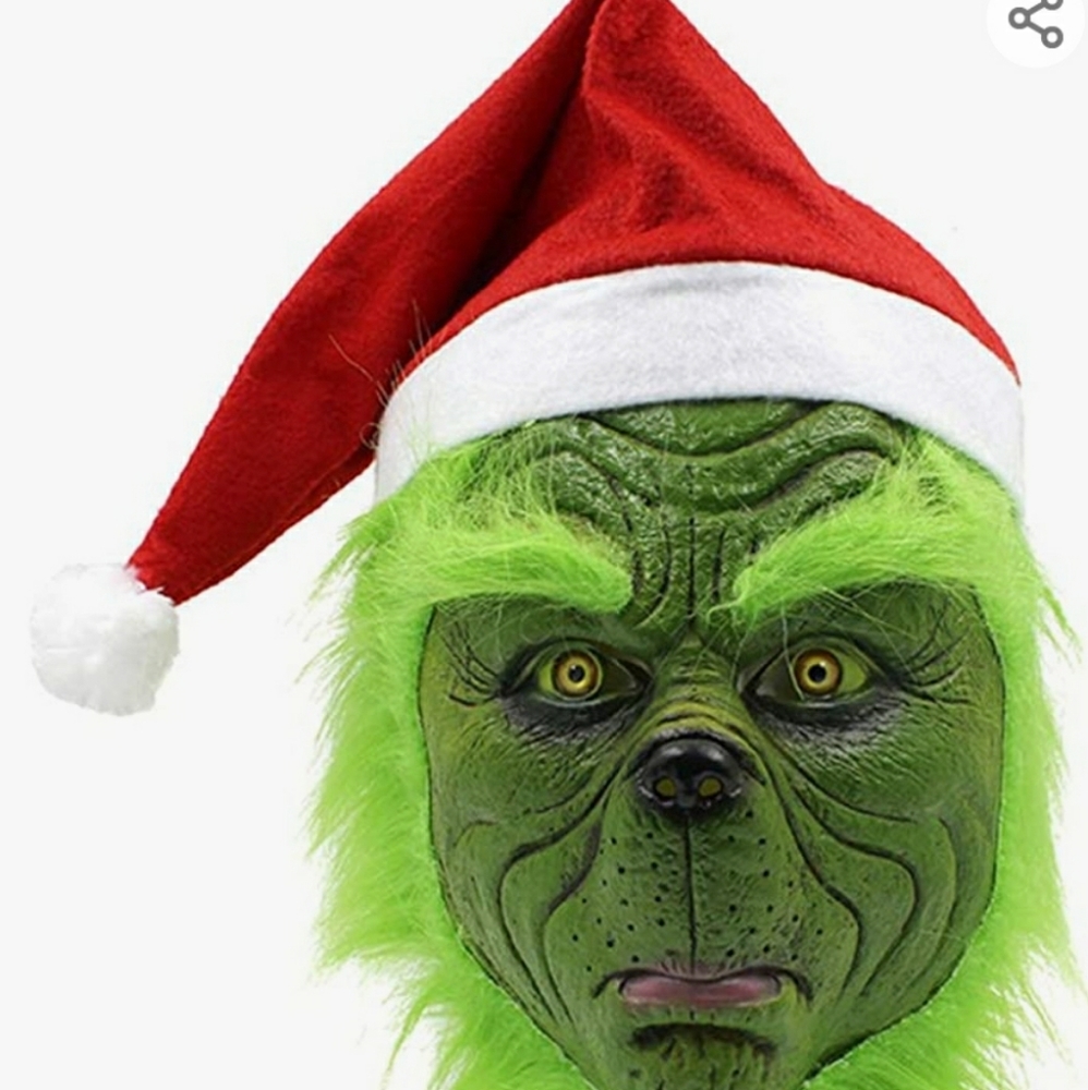 GRINCH Mask with Hat, latex, Christmas Costume Cosplay